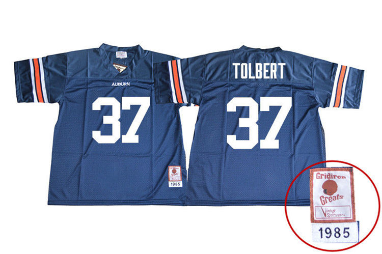 Auburn Tigers Youth C.J. Tolbert #37 Navy Stitched College 1985 Throwback NCAA Authentic Football Jersey DXO4674EM